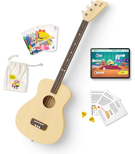 Amazon.com: Loog Mini Acoustic kids Guitar for Beginners 3-strings